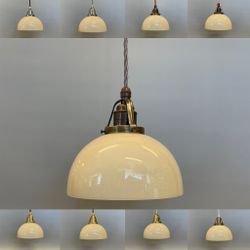 Skålformad lampa vaniljgul 17 cm