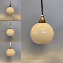 Halvklotslampa vaniljgul 14 cm