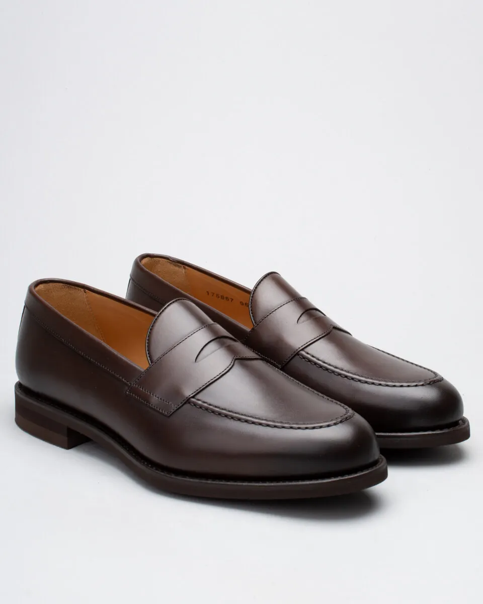 Berwick 1707 Penny 9628 Vibram-Dark Brown Calf | Lester Shoes