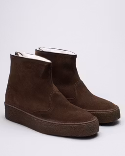 Sanders Original Curling Boot-Chocolate Suede | Lester Shoes