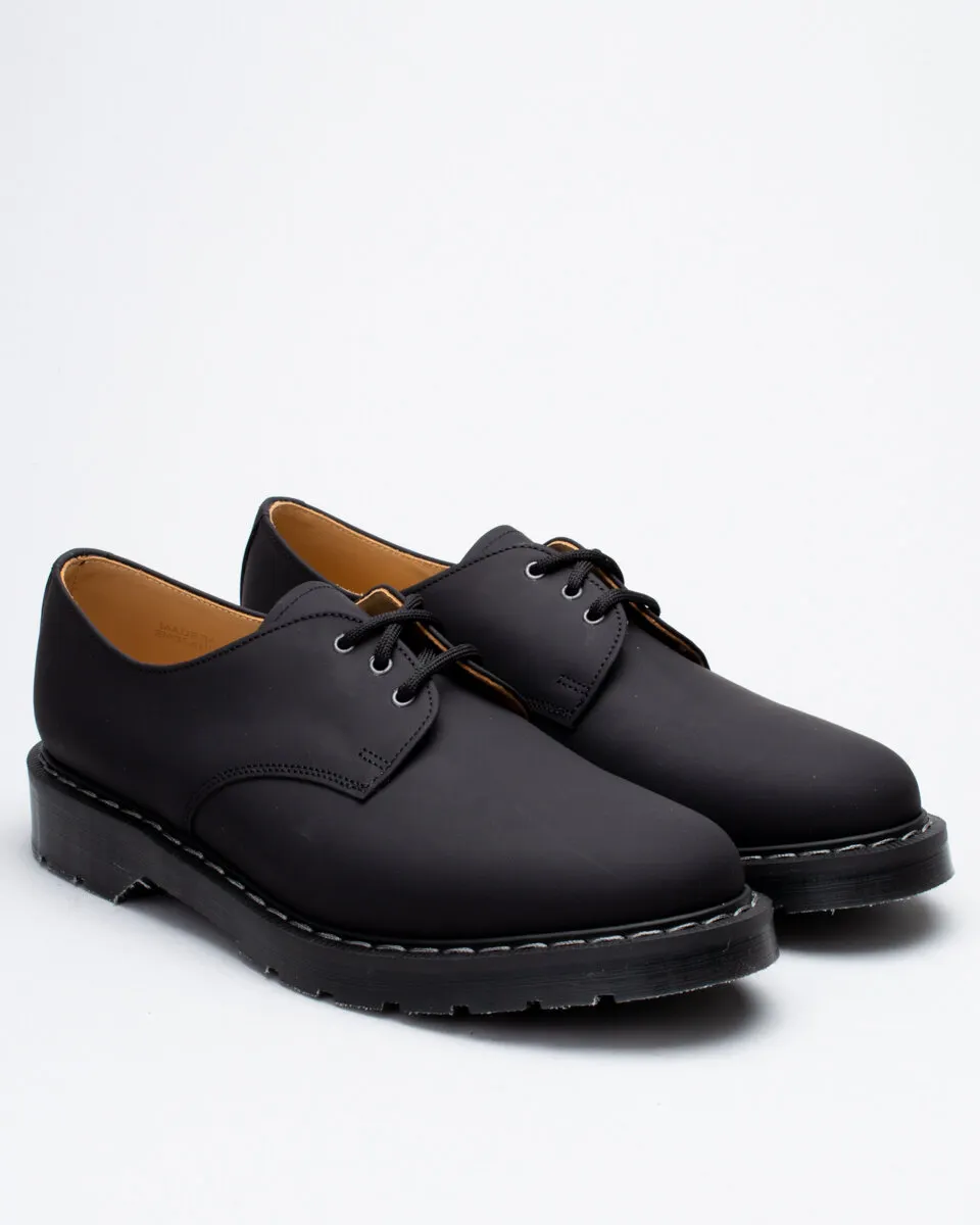Solovair 3 Eye Gibson Shoe-Black Greasy | Lester Shoes Online