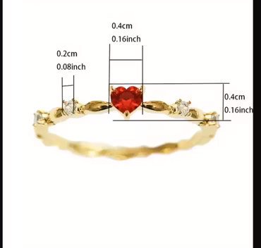 Ring röd strass