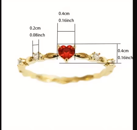 Ring röd strass