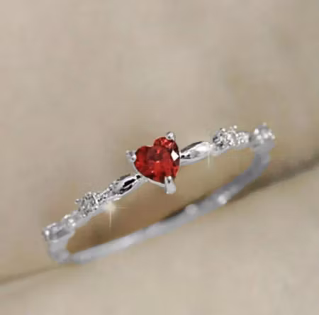 Ring röd strass