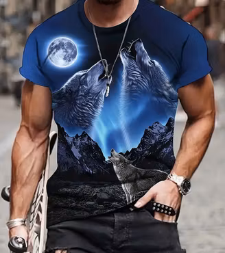 T-shirt varg blå