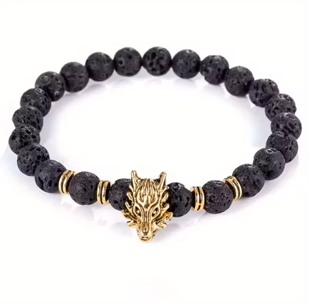 Armband svart lavasten