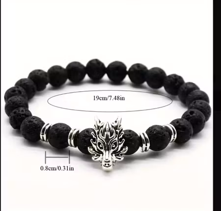 Armband svart lavasten