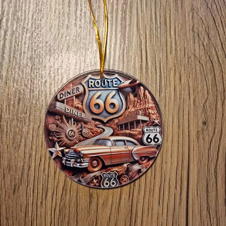 Skylt mini Route 66 acrylplast