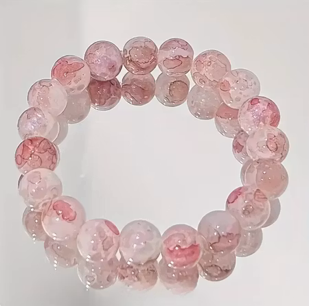 Armband pärlor rosa/vit