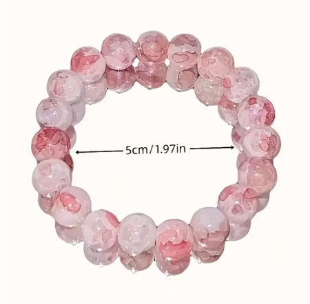 Armband pärlor rosa/vit