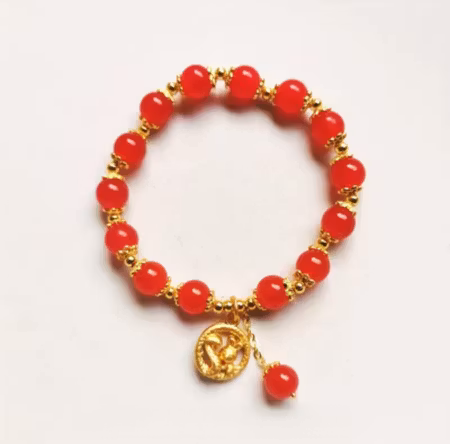 Armband kramande kanin rött