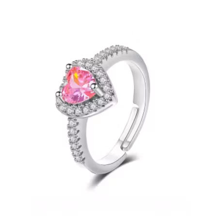 Ring kubisk zirkonia rosa
