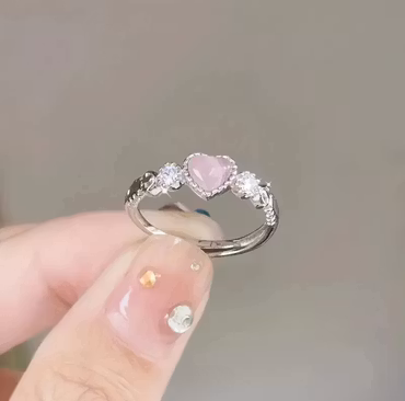 Ring rosa hjärta