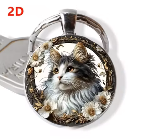 Nyckelring tabby katt