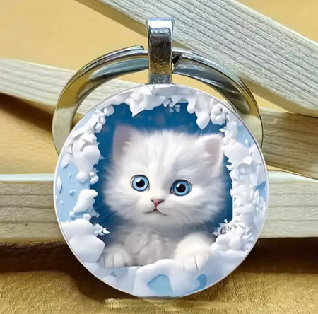 Nyckelring vinterkatt