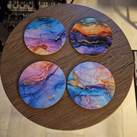 Glasunderlägg multifärg