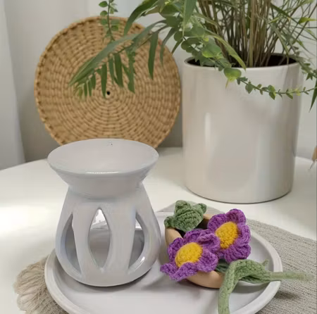 Keramisk doftoljebrännare vit