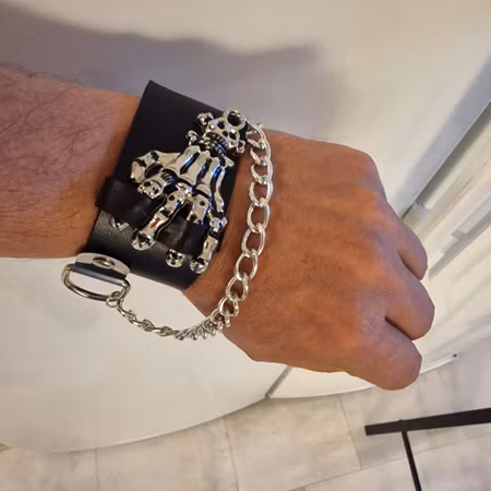 Armband punk döskalle