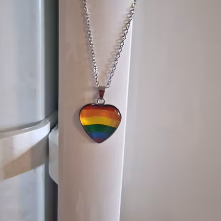 Halsband regnbågshjärta