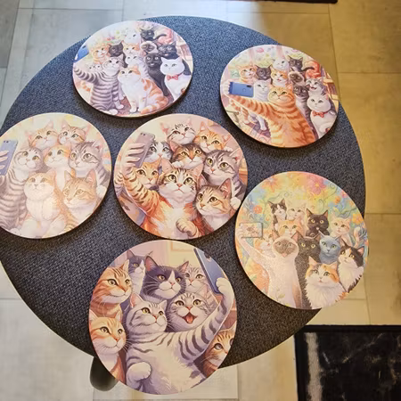 Glasunderlägg kattungar