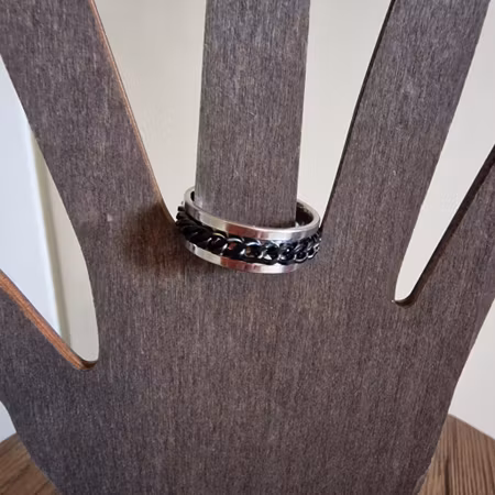 Ring roterbar silver/svart