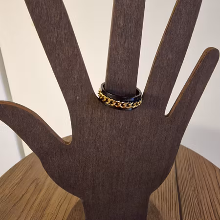 Ring roterbar svart/guld