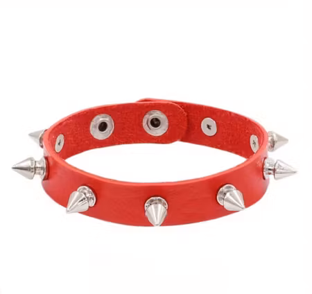 Armband punk med nitar röd