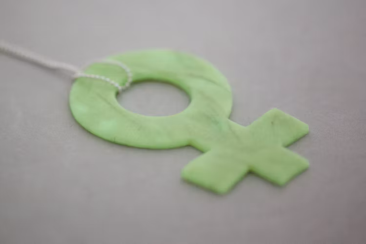 Feminist, stort hänge på kedja
