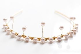 Tiara i rosa och guld