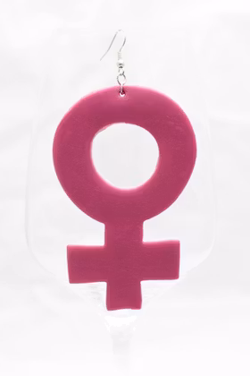 Rosa kvinnotecken, örhänge