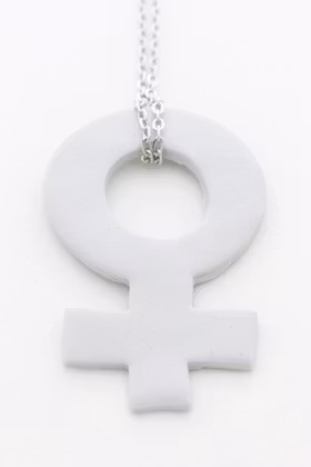 Feminist, stort hänge på kedja