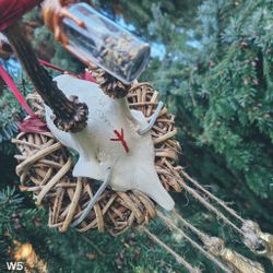 Witch Bells Med Rådjursskalle - Dörrhänge