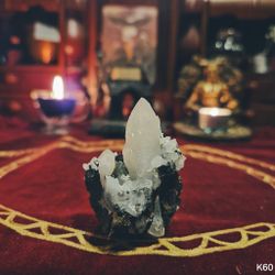 Candel Quartz Med Galena & Kalkopyrit