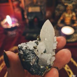 Candel Quartz Med Galena & Kalkopyrit