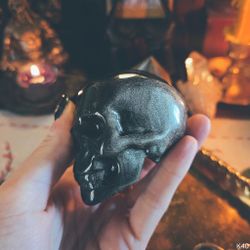 Golden Sheen Obsidian Döskalle