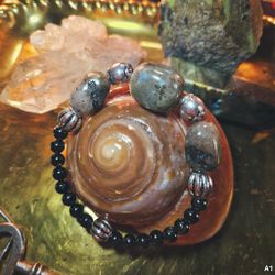 Kraftarmband - Labradorit & Golden Sheen Obsidian
