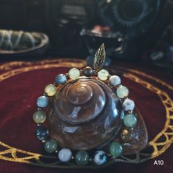 Kraftarmband - Mossagat & Prehnit