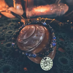 Armband "Eye of Horus" - Sodalit, Lavasten & Shungit