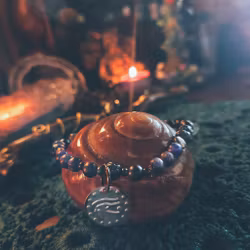 Armband "Eye of Horus" - Sodalit, Lavasten & Shungit