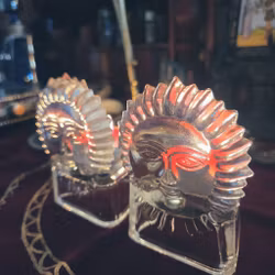 Vintage solljusstakar i glas