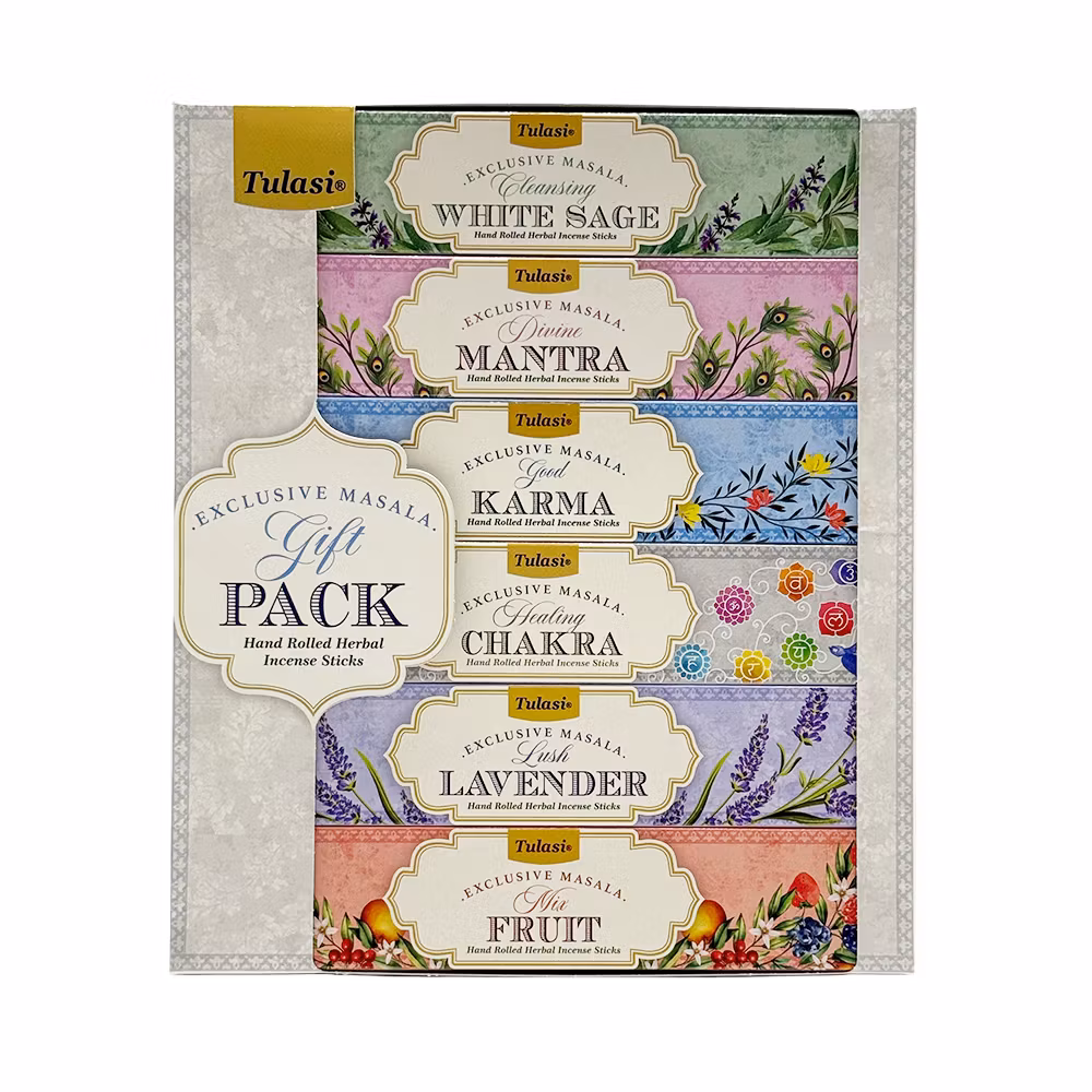 Nr. 1 gaveæske, 6-pak røgelse, Tulasi Exclusive Masala