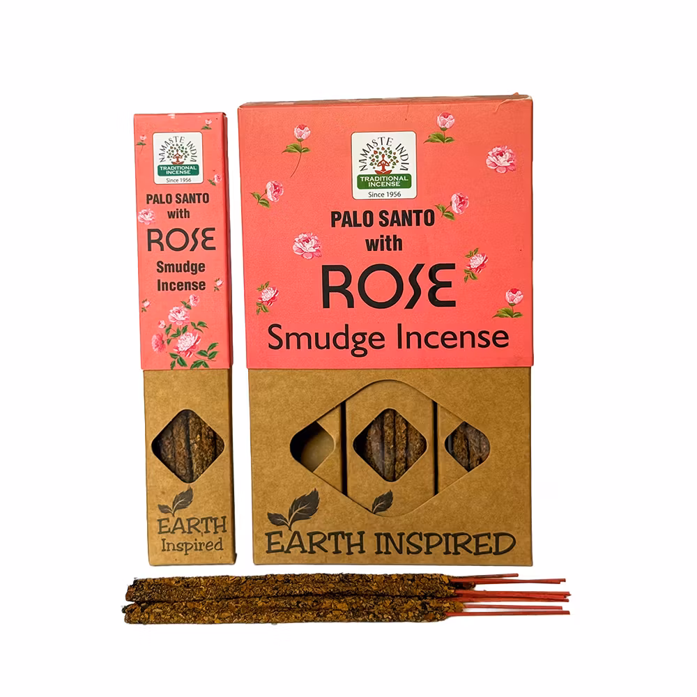Palo Santo with Rose, Smudge Rökelse, Earth Namaste India