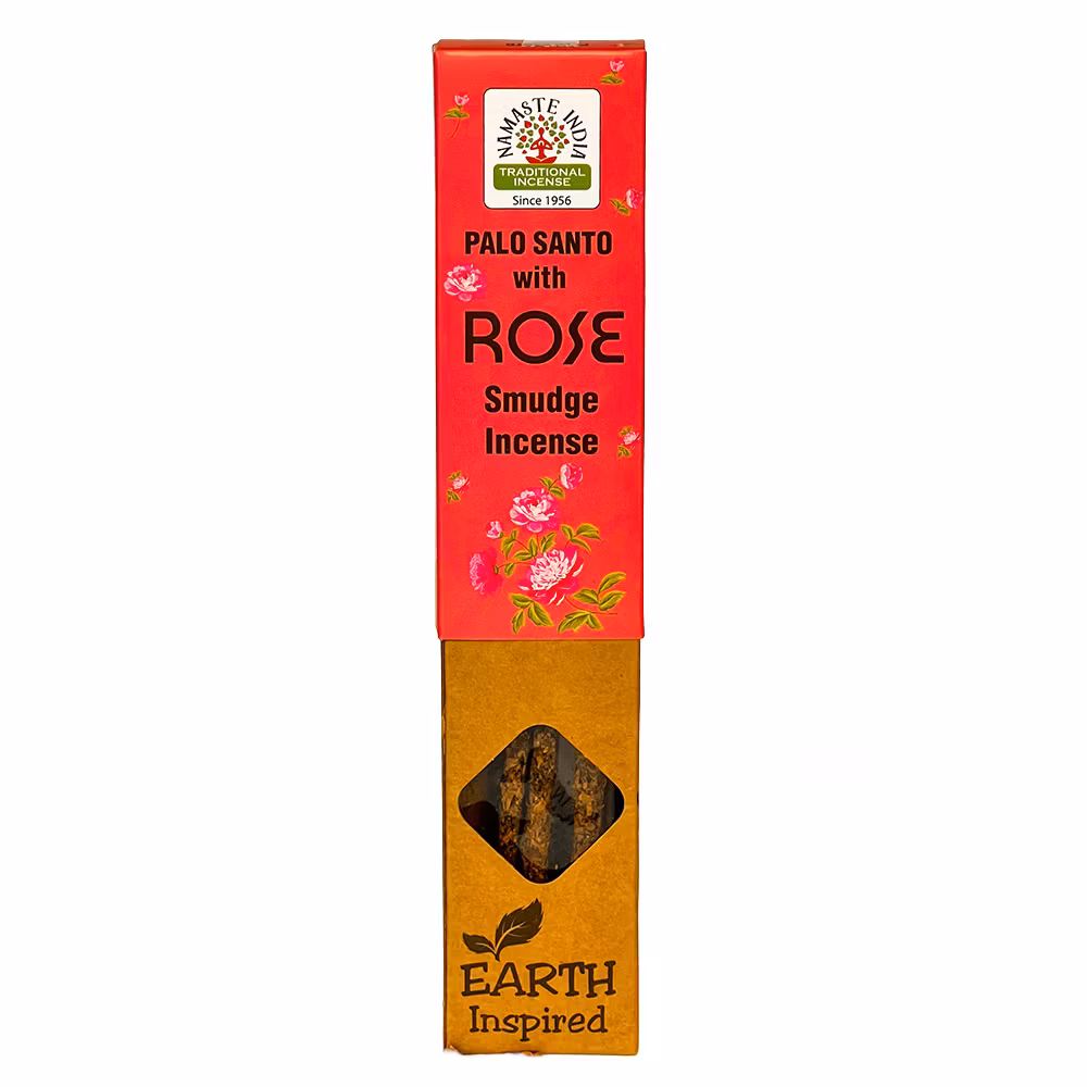 Palo Santo with Rose, Smudge Rökelse, Earth Namaste India