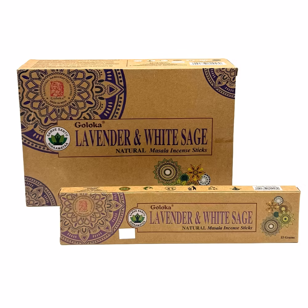 Lavender & White Sage økologisk, Goloka røgelse