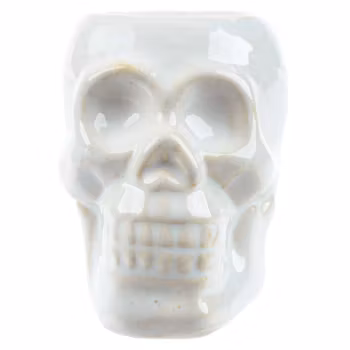 Dødningehoved Mini Hvid Keramik, Aromalampe