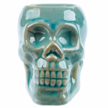 Dødningehoved Mini Turkos Keramik, Aromalampe