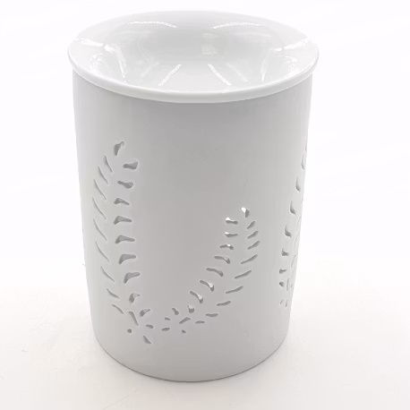 Vit aromalampe med fjer