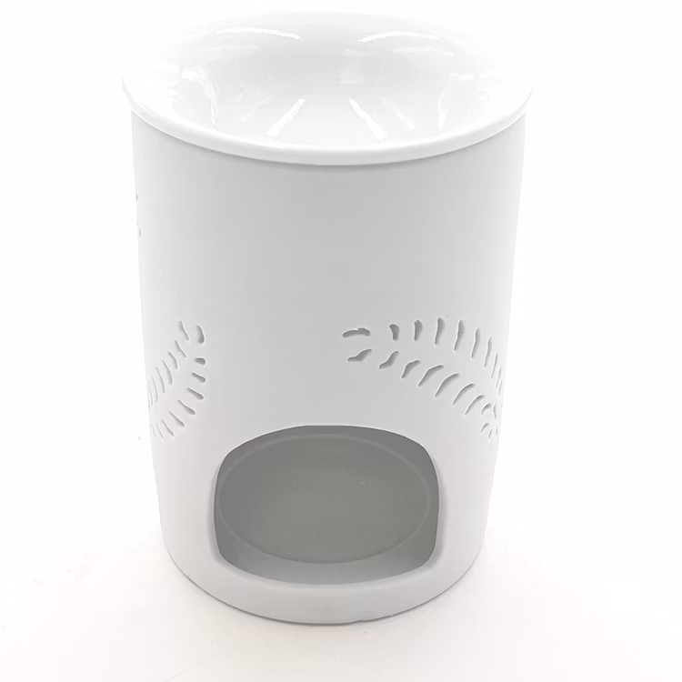 Vit aromalampe med fjer