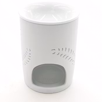 Vit aromalampe med fjer