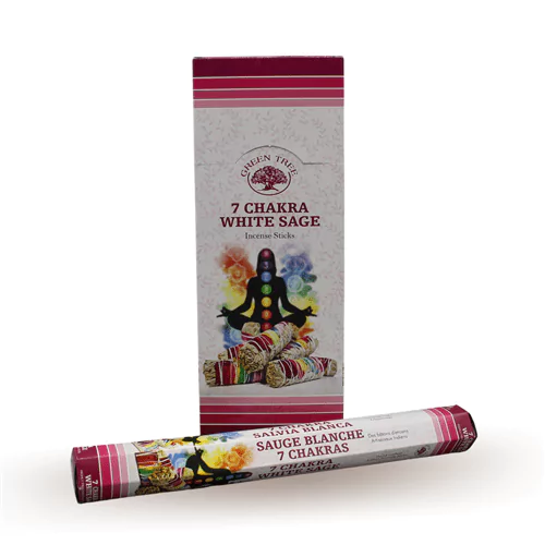 7 Chakra White Sage, røgelse, Green Tree